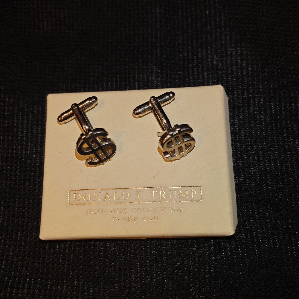 Dollar Sign Cufflinks Silver tone By Donald Trump